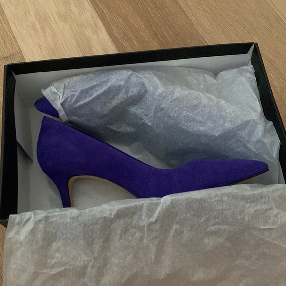 Lord & Taylor Deson blue heels suede size 7.5 - Picture 4 of 8